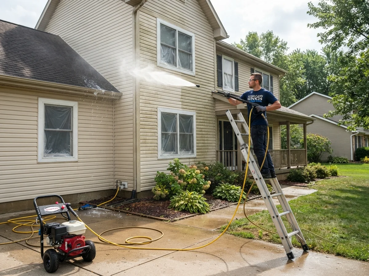 House power washing in Vancouver removing dirt mold and mildew from exterior walls