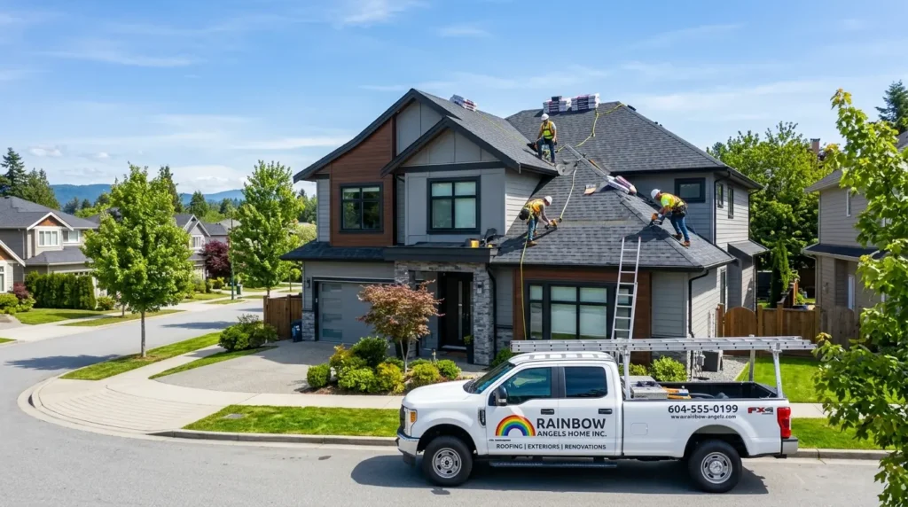 Best Roofing Contractor in Burnaby BC by Rainbow Angels Home INC installing a durable residential roof