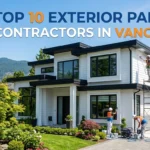Professional exterior painting contractor in Vancouver painting a residential home with weather-resistant exterior paint