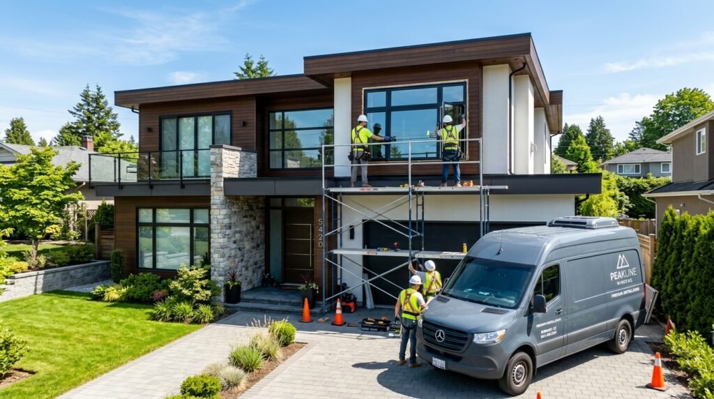 Professional Windows Contractor in Burnaby installing energy-efficient replacement windows