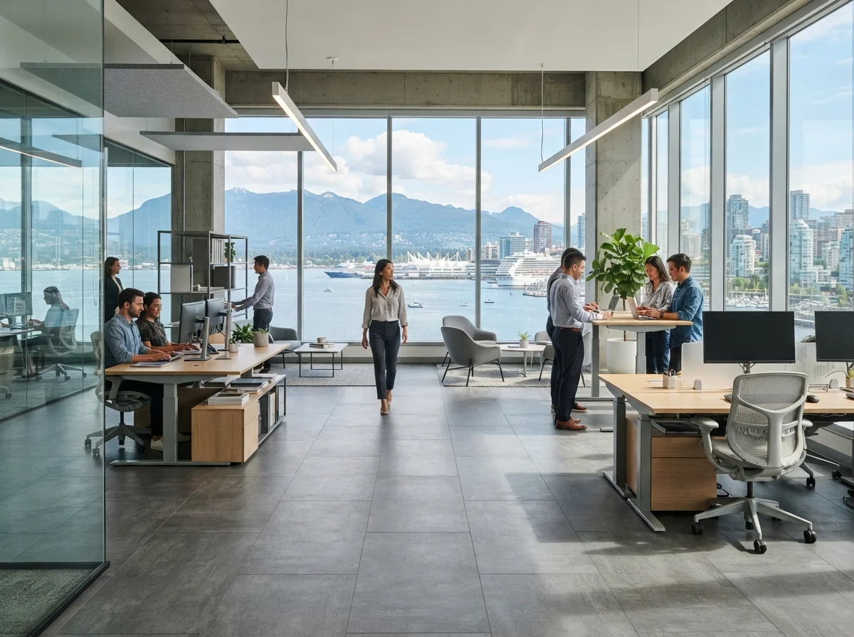 Commercial flooring installation in Vancouver.