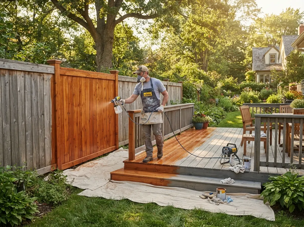 Fence painting services in Vancouver.