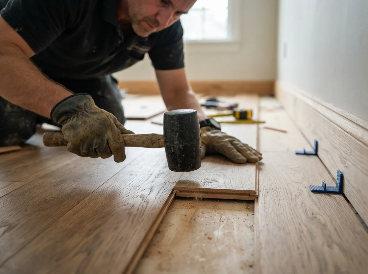 Hardwood flooring installation in Vancouver by professional flooring contractors.