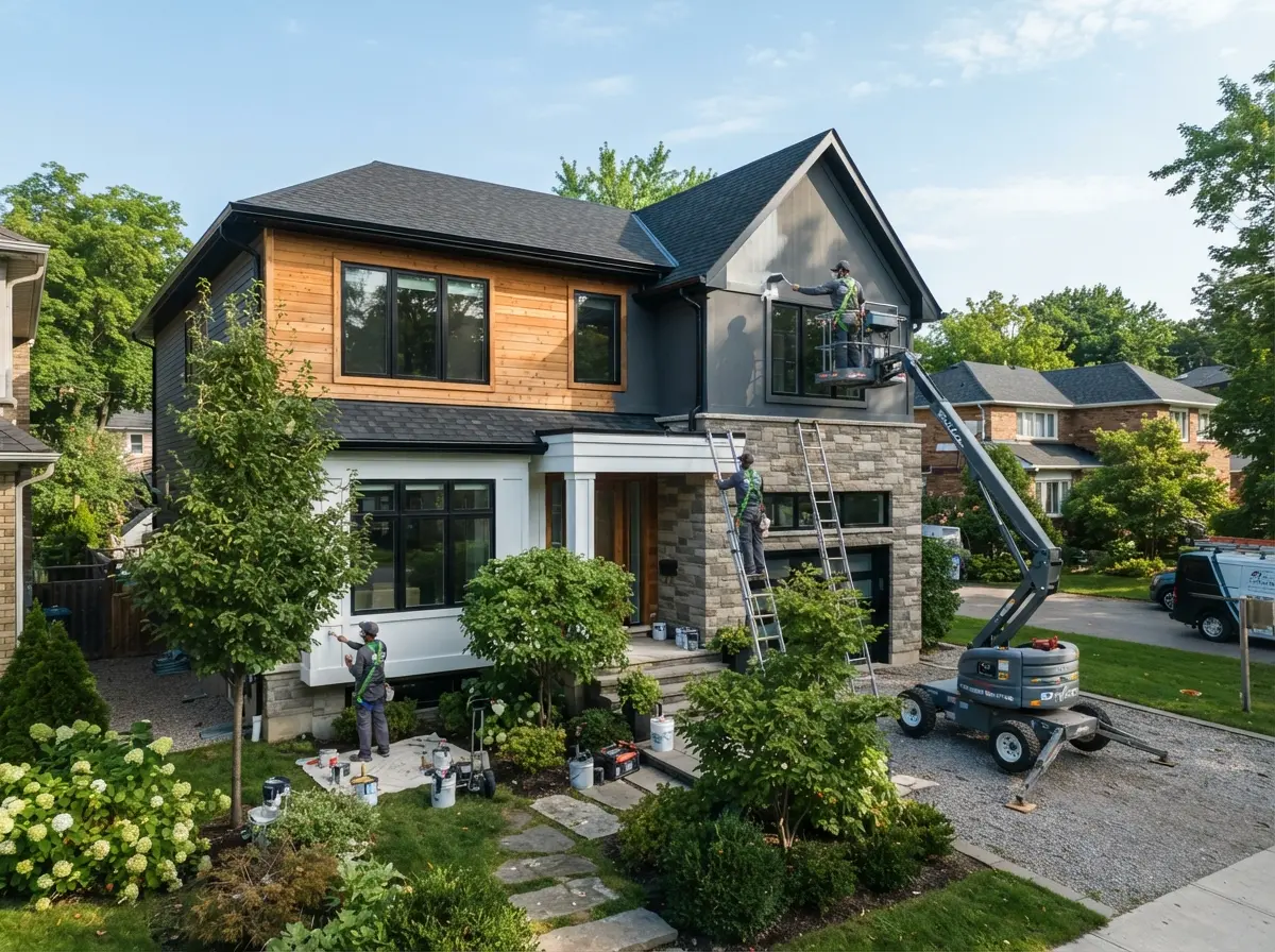Residential exterior wall painting services in Vancouver.