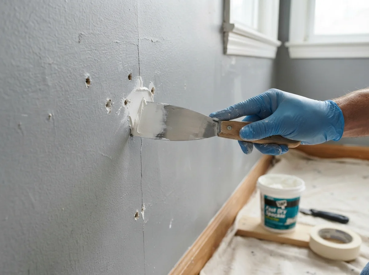 Surface preparation for painting repairs in Vancouver including sanding, patching, and priming walls.